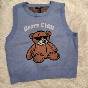 Beary Chill  🐻 vest sweater women size L